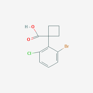 molecular formula C11H10BrClO2 B13553383 1-(2-Bromo-6-chlorophenyl)cyclobutane-1-carboxylic acid 