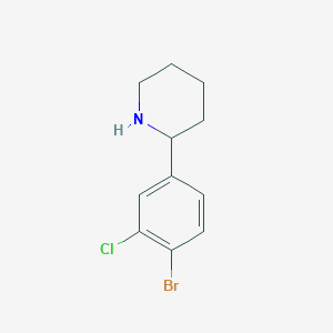molecular formula C11H13BrClN B13553409 2-(4-Bromo-3-chlorophenyl)piperidine 