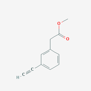 molecular formula C11H10O2 B13553411 Methyl 2-(3-ethynylphenyl)acetate 