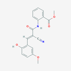 molecular formula C19H16N2O5 B13553425 methyl 2-{[(2E)-2-cyano-3-(2-hydroxy-5-methoxyphenyl)prop-2-enoyl]amino}benzoate 