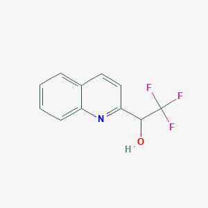 molecular formula C11H8F3NO B13553433 2,2,2-Trifluoro-1-(quinolin-2-yl)ethan-1-ol 