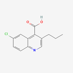 molecular formula C13H12ClNO2 B13553442 6-Chloro-3-propylquinoline-4-carboxylic acid 