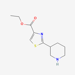 molecular formula C11H16N2O2S B13553471 Ethyl 2-(piperidin-3-yl)thiazole-4-carboxylate 
