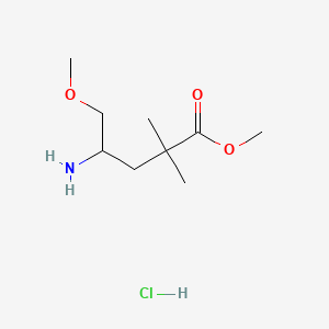 molecular formula C9H20ClNO3 B13553499 Methyl4-amino-5-methoxy-2,2-dimethylpentanoatehydrochloride 