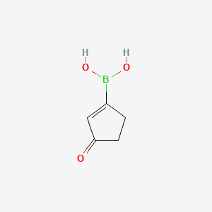molecular formula C5H7BO3 B13553509 (3-Oxocyclopent-1-en-1-yl)boronic acid 