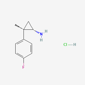 molecular formula C10H13ClFN B13553522 rac-(1R,2S)-2-(4-fluorophenyl)-2-methylcyclopropan-1-amine hydrochloride 