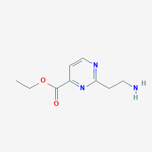 molecular formula C9H13N3O2 B13553542 Ethyl 2-(2-aminoethyl)pyrimidine-4-carboxylate 