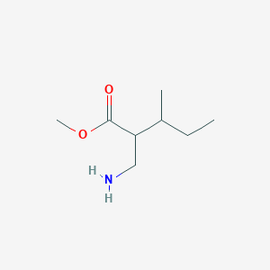 molecular formula C8H17NO2 B13553588 Methyl 2-(aminomethyl)-3-methylpentanoate 