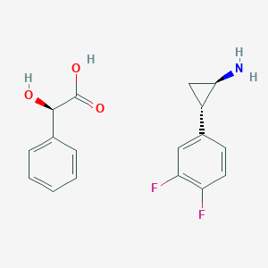 molecular formula C17H17F2NO3 B135536 (1R,2S)-2-(3,4-Difluorophenyl)cyclopropanamine (R)-2-hydroxy-2-phenylacetate CAS No. 376608-71-8