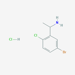 molecular formula C8H10BrCl2N B13553624 1-(5-Bromo-2-chloro-phenyl)-ethylamine hydrochloride 