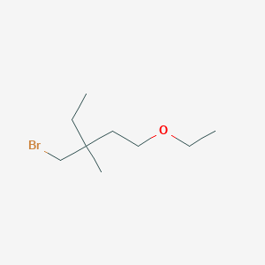 molecular formula C9H19BrO B13553656 3-(Bromomethyl)-1-ethoxy-3-methylpentane 