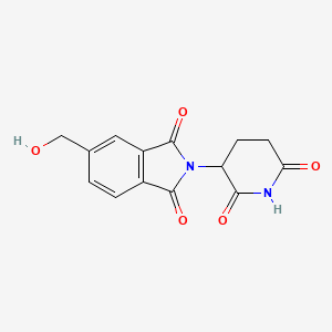 molecular formula C14H12N2O5 B13553661 2-(2,6-dioxopiperidin-3-yl)-5-(hydroxymethyl)-2,3-dihydro-1H-isoindole-1,3-dione 