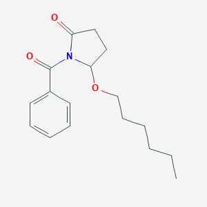 molecular formula C17H23NO3 B135537 2-Pyrrolidinone, 1-benzoyl-5-(hexyloxy)-, (+-)- CAS No. 136410-23-6