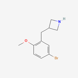 molecular formula C11H14BrNO B13553705 3-(5-Bromo-2-methoxybenzyl)azetidine 