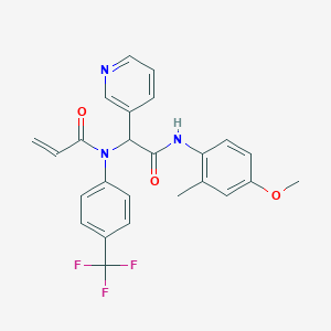 molecular formula C25H22F3N3O3 B13553737 N-{[(4-methoxy-2-methylphenyl)carbamoyl](pyridin-3-yl)methyl}-N-[4-(trifluoromethyl)phenyl]prop-2-enamide 