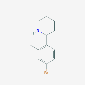 molecular formula C12H16BrN B13553751 2-(4-Bromo-2-methylphenyl)piperidine 