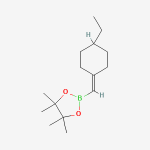 molecular formula C15H27BO2 B13553778 2-[(4-Ethylcyclohexylidene)methyl]-4,4,5,5-tetramethyl-1,3,2-dioxaborolane 