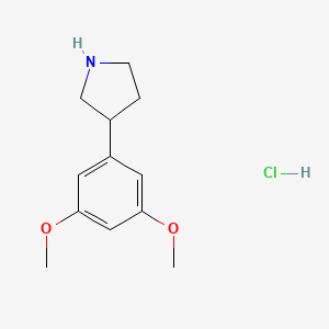 molecular formula C12H18ClNO2 B13553823 3-(3,5-Dimethoxyphenyl)pyrrolidine hydrochloride 