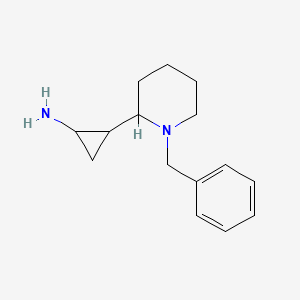 molecular formula C15H22N2 B13553835 2-(1-Benzylpiperidin-2-yl)cyclopropan-1-amine 