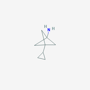 molecular formula C8H13N B13553875 3-Cyclopropylbicyclo[1.1.1]pentan-1-amine 