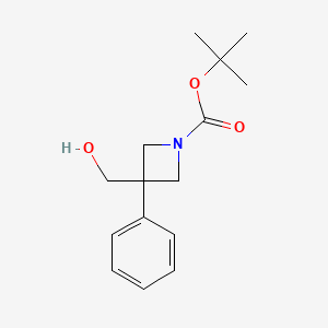 molecular formula C15H21NO3 B13553907 Tert-butyl 3-(hydroxymethyl)-3-phenylazetidine-1-carboxylate 