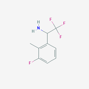 molecular formula C9H9F4N B13553944 2,2,2-Trifluoro-1-(3-fluoro-2-methyl-phenyl)-ethylamine 