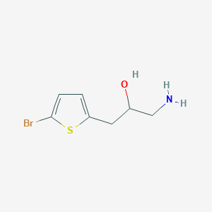 molecular formula C7H10BrNOS B13553959 1-Amino-3-(5-bromothiophen-2-yl)propan-2-ol 