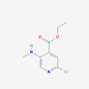 molecular formula C9H11ClN2O2 B13553994 Ethyl 2-chloro-5-(methylamino)isonicotinate 