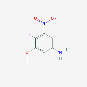 molecular formula C7H7IN2O3 B13554006 4-Iodo-3-methoxy-5-nitroaniline 