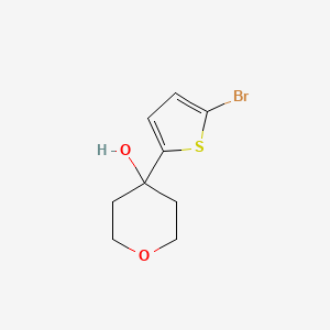 molecular formula C9H11BrO2S B13554040 4-(5-Bromothiophen-2-yl)oxan-4-ol 