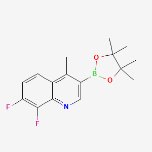 molecular formula C16H18BF2NO2 B13554078 7,8-Difluoro-4-methyl-3-(4,4,5,5-tetramethyl-1,3,2-dioxaborolan-2-yl)quinoline 
