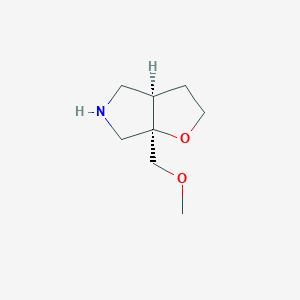 molecular formula C8H15NO2 B13554088 rel-(3aR,6aR)-6a-(Methoxymethyl)hexahydro-2H-furo[2,3-c]pyrrole 