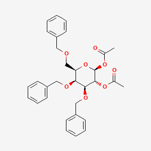 molecular formula C31H34O8 B1355410 1,2-Di-O-acetyl-3,4,6-tri-O-benzyl-b-D-galactopyranoside 