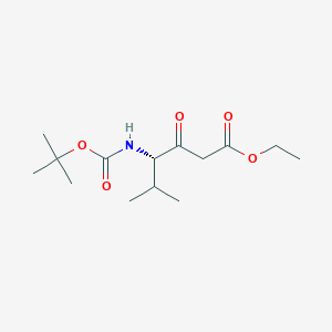 molecular formula C14H25NO5 B1355411 (S)-ethyl 4-(tert-butoxycarbonyl)amino-5-methyl-3-oxohexanoate CAS No. 109801-72-1