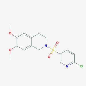 molecular formula C16H17ClN2O4S B13554112 2-[(6-Chloropyridin-3-yl)sulfonyl]-6,7-dimethoxy-1,2,3,4-tetrahydroisoquinoline 