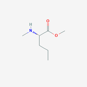 molecular formula C7H15NO2 B13554119 Methyl (S)-2-(methylamino)pentanoate 