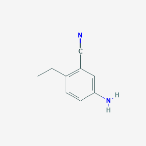 molecular formula C9H10N2 B13554158 5-Amino-2-ethylbenzonitrile 