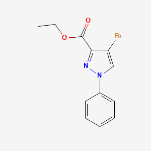 molecular formula C12H11BrN2O2 B13554198 ethyl 4-bromo-1-phenyl-1H-pyrazole-3-carboxylate 