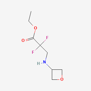 molecular formula C8H13F2NO3 B13554207 Ethyl 2,2-difluoro-3-(oxetan-3-ylamino)propanoate 