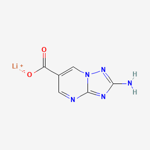 molecular formula C6H4LiN5O2 B13554359 Lithium(1+) 2-amino-[1,2,4]triazolo[1,5-a]pyrimidine-6-carboxylate 