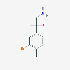molecular formula C9H10BrF2N B13554635 2-(3-Bromo-4-methylphenyl)-2,2-difluoroethan-1-amine 