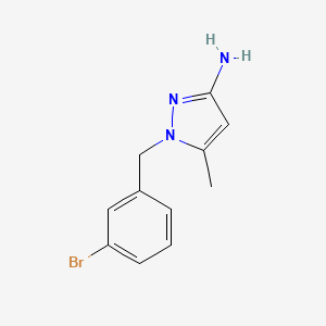 molecular formula C11H12BrN3 B13554664 1-(3-Bromobenzyl)-5-methyl-1h-pyrazol-3-amine 