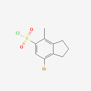 molecular formula C10H10BrClO2S B13554703 7-bromo-4-methyl-2,3-dihydro-1H-indene-5-sulfonylchloride 