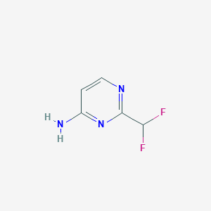 molecular formula C5H5F2N3 B13554756 2-(Difluoromethyl)pyrimidin-4-amine 