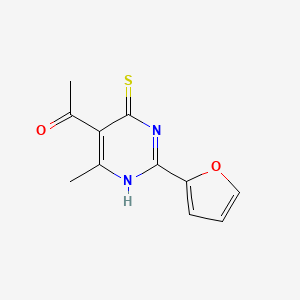 molecular formula C11H10N2O2S B1355484 1-[2-(2-呋喃基)-4-巯基-6-甲基嘧啶-5-基]乙酮 CAS No. 13995-71-6