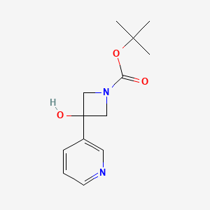 molecular formula C13H18N2O3 B13554859 Tert-butyl 3-hydroxy-3-(pyridin-3-yl)azetidine-1-carboxylate 