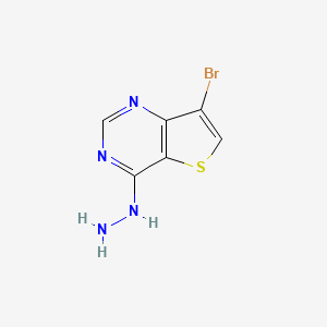 molecular formula C6H5BrN4S B13554955 7-Bromo-4-hydrazinylthieno[3,2-d]pyrimidine 