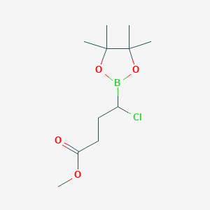 molecular formula C11H20BClO4 B13555152 Methyl 4-chloro-4-(4,4,5,5-tetramethyl-1,3,2-dioxaborolan-2-yl)butanoate 