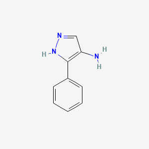 molecular formula C9H9N3 B1355537 5-Phenyl-1H-pyrazol-4-amine CAS No. 91857-86-2