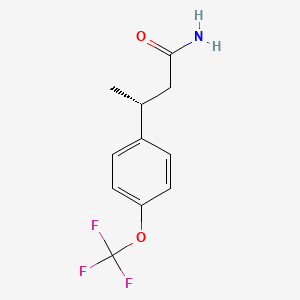 molecular formula C11H12F3NO2 B13555412 (3R)-3-[4-(trifluoromethoxy)phenyl]butanamide 